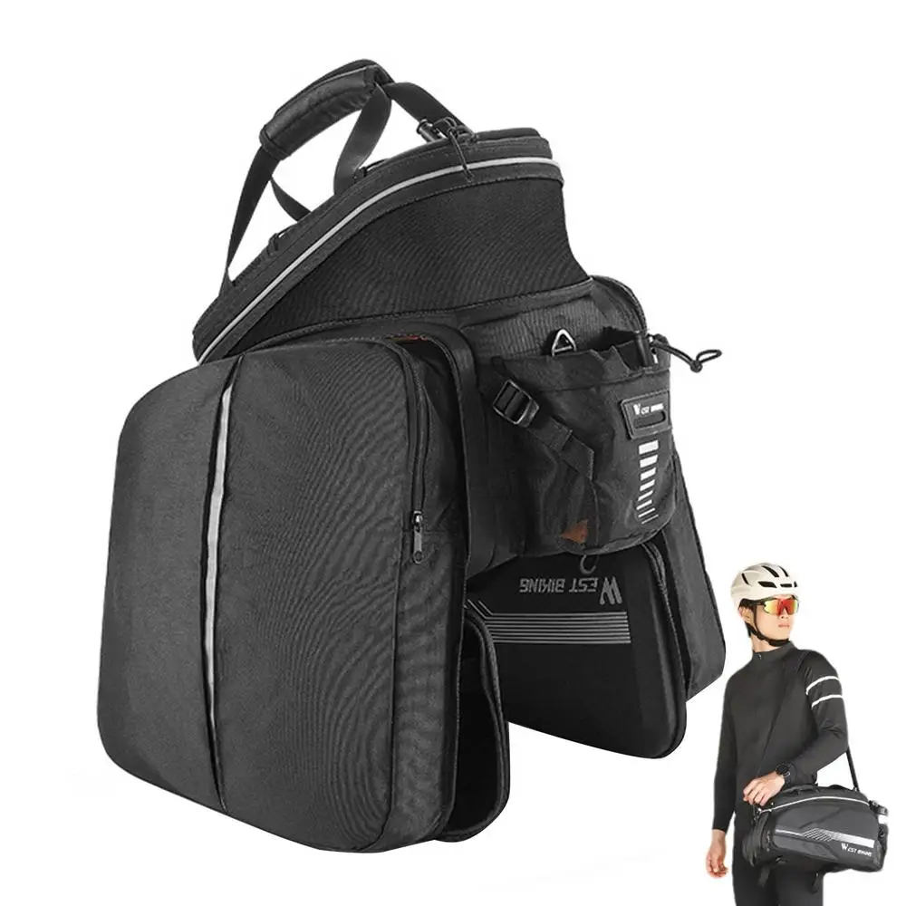 Bicycle Panniers Bikes Bags For Adult Bicycle Hard Shell Bicycle Saddle Bag EBike Accessories Luggage Trunk Panniers Reflective
