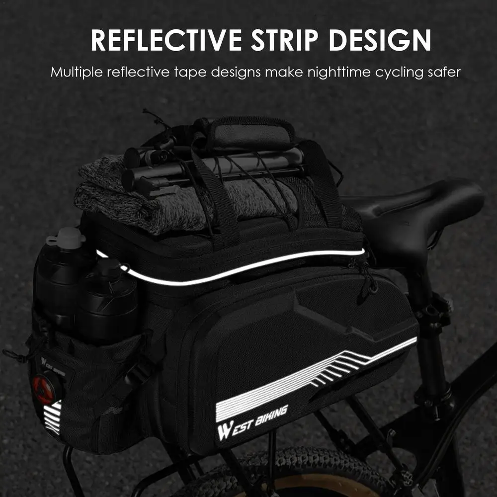 Bicycle Panniers Bikes Bags For Adult Bicycle Hard Shell Bicycle Saddle Bag EBike Accessories Luggage Trunk Panniers Reflective
