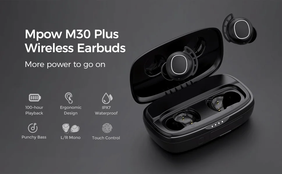 New Version Mpow Flame Sports Earphones IPX7 Waterproof Bluetooth V5.3 Earbuds 12 Hours Playtime&Noise Canceling Mic for iPhone