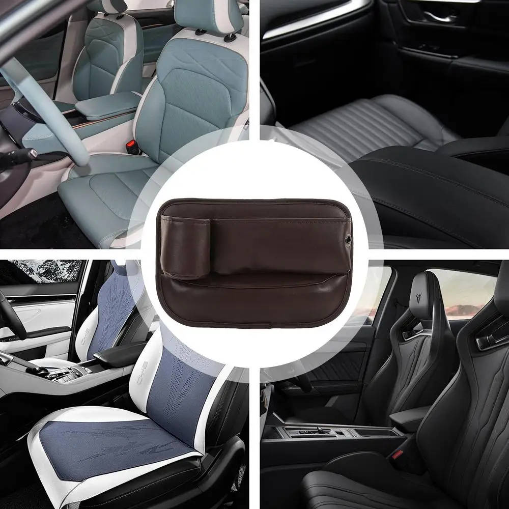 Seat Crevice Organizer Storage Box Crevice Filler Seat Crevice Car Console Organizer Leather Storage Organizer Cup Holder Car