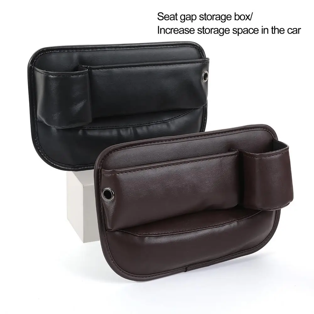Seat Crevice Organizer Storage Box Crevice Filler Seat Crevice Car Console Organizer Leather Storage Organizer Cup Holder Car