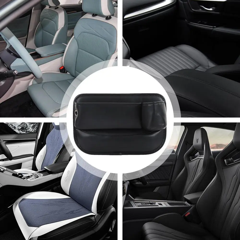 Seat Crevice Organizer Storage Box Crevice Filler Seat Crevice Car Console Organizer Leather Storage Organizer Cup Holder Car