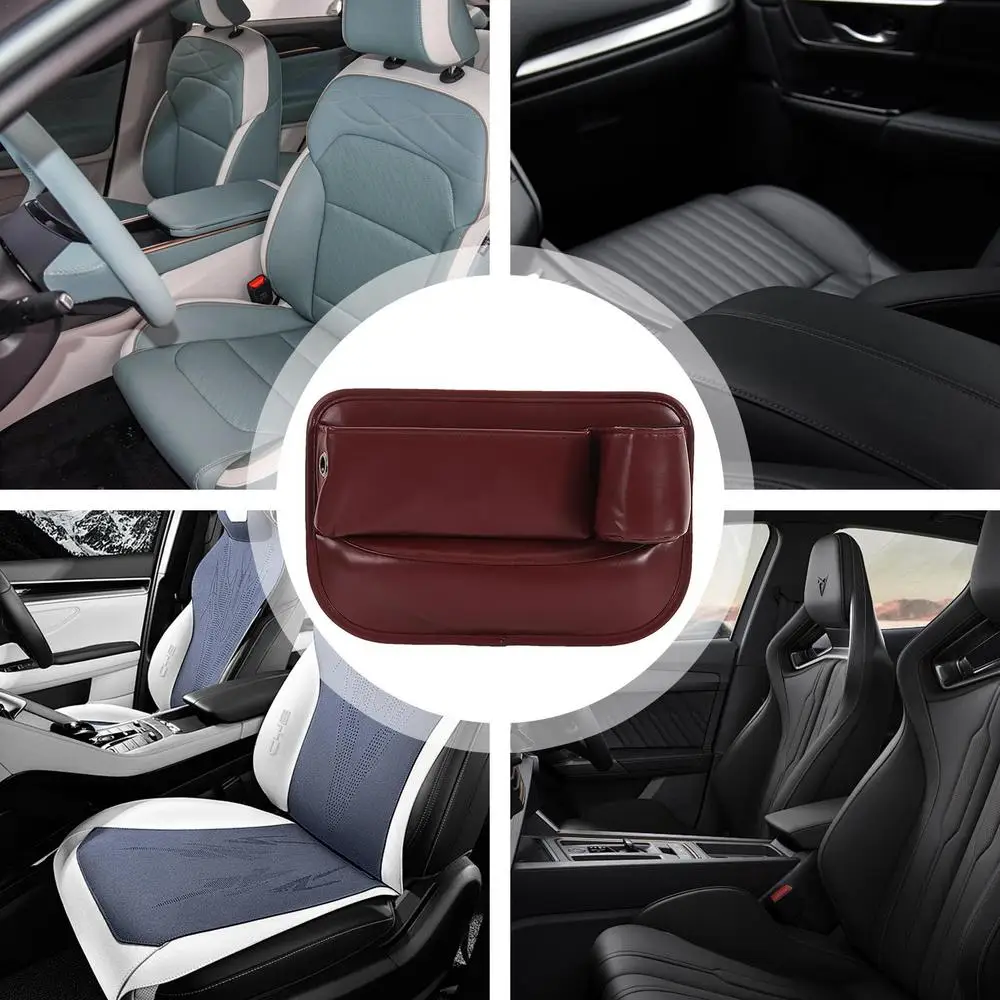 Seat Crevice Organizer Storage Box Crevice Filler Seat Crevice Car Console Organizer Leather Storage Organizer Cup Holder Car