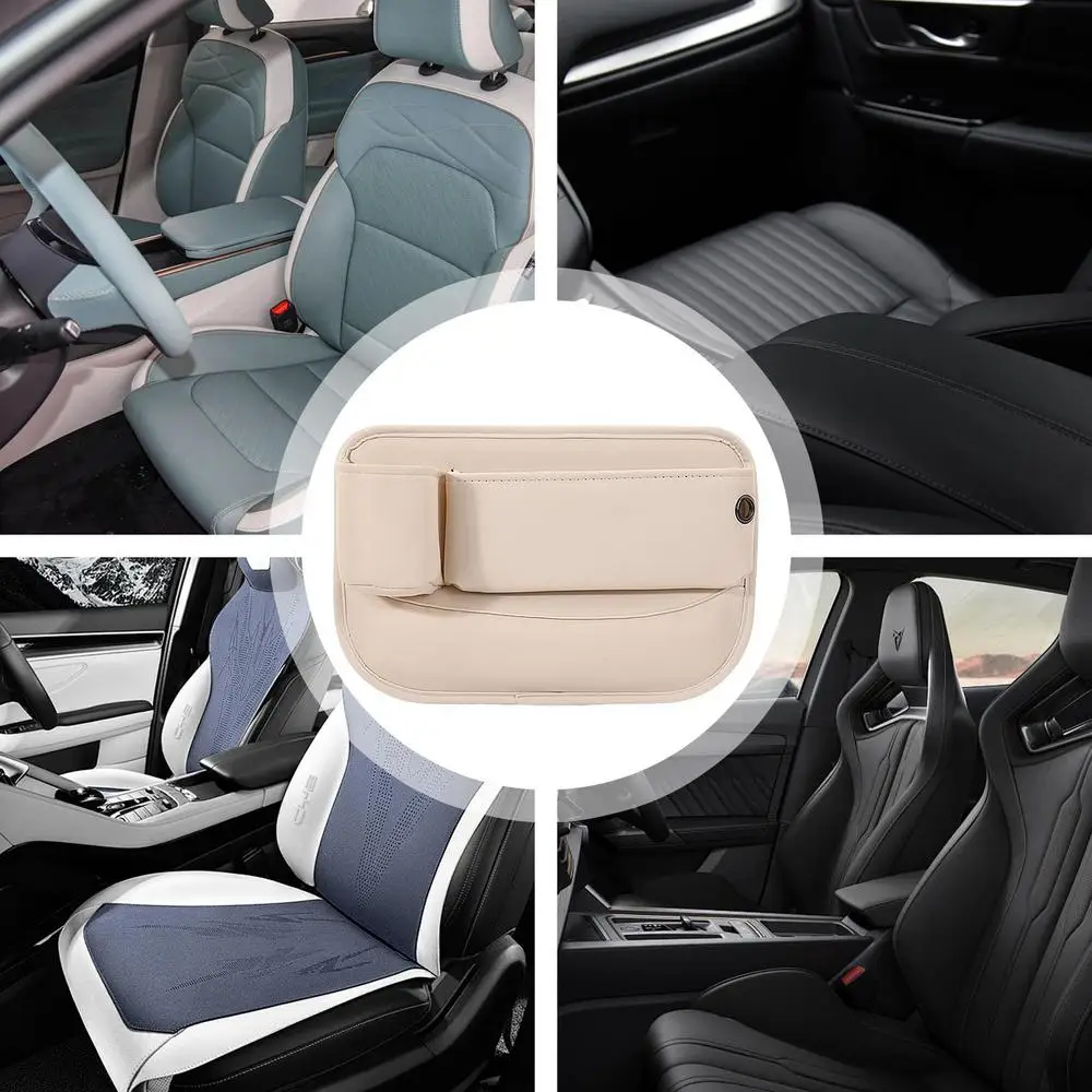 Seat Crevice Organizer Storage Box Crevice Filler Seat Crevice Car Console Organizer Leather Storage Organizer Cup Holder Car