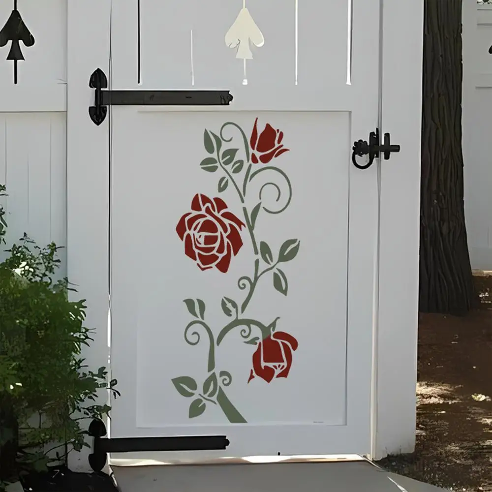 Large Stencils For Garden Fence 6PCS Reusable Flower Templates Painting Stencils For Wall Drawing Templates Art Crafts For Fence