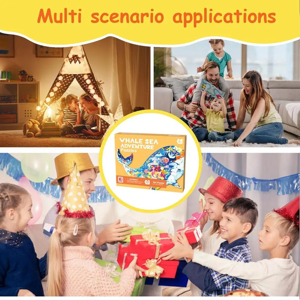 Jigsaw Puzzle For Kids Animal Shape Colorful Paper Jigsaw Puzzles Decorative Entertainment Educational Puzzle Toys Early