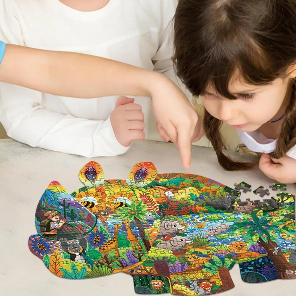 Jigsaw Puzzle For Kids Animal Shape Colorful Paper Jigsaw Puzzles Decorative Entertainment Educational Puzzle Toys Early