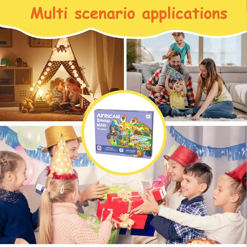 Jigsaw Puzzle For Kids Animal Shape Colorful Paper Jigsaw Puzzles Decorative Entertainment Educational Puzzle Toys Early