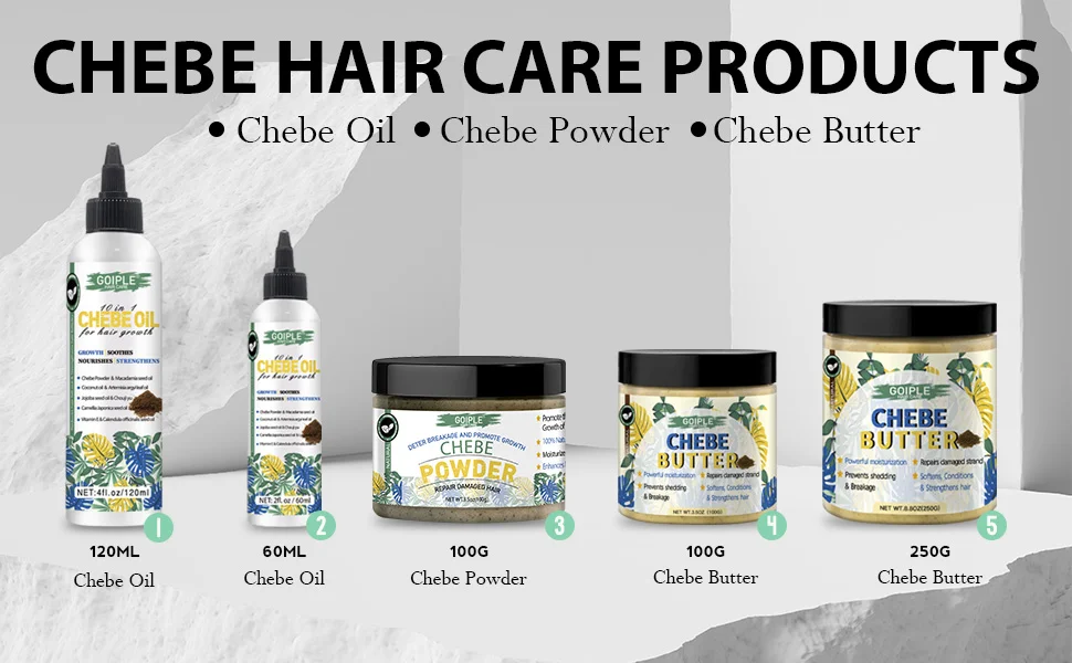 Goiple Chebe Oil with African Chebe Powder Anti Hair Break Hair Strengthener Hair Loss Treatment Care Essential Fast Growth Oil