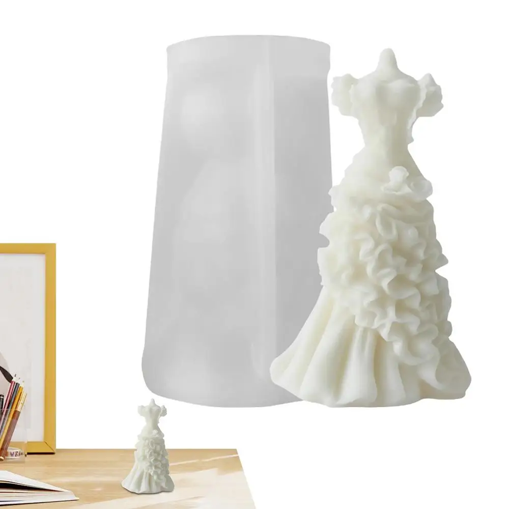 Silicone Soapbar Mold Wedding Dress Making Candle Silicone Mold Resin Clay Baking Pastry Tools For Ice Cubes Clay Making