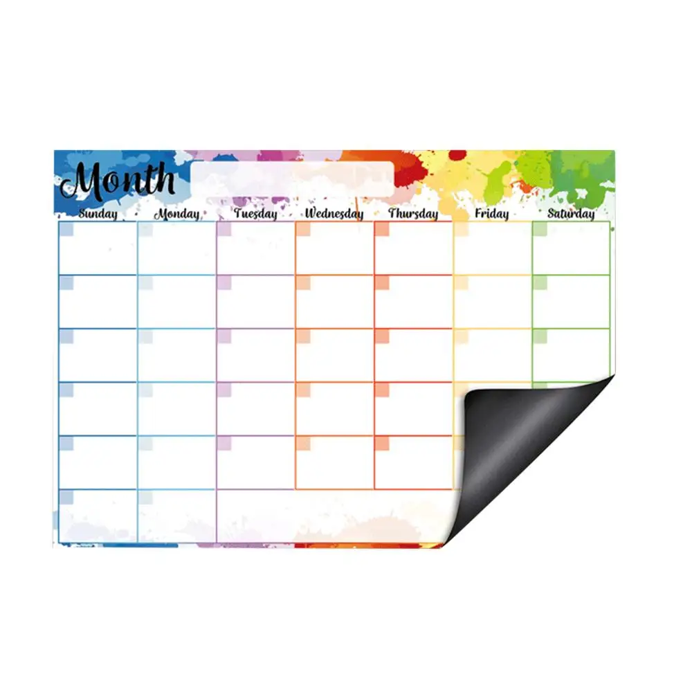 Magnetic Dry Erase Calendar 2025 Magnetic Refrigerator Calendar Planner Colorful Design Planning Tool For Classroom Work Area