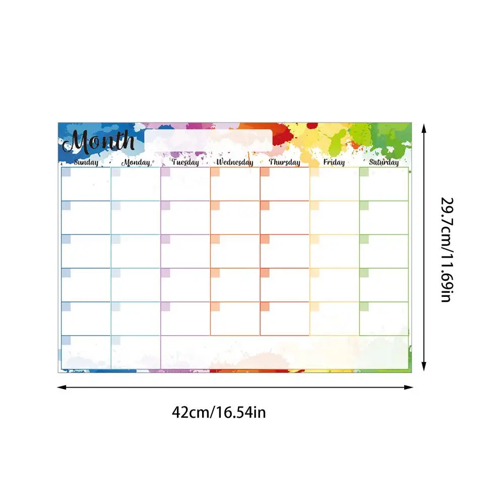 Magnetic Dry Erase Calendar 2025 Magnetic Refrigerator Calendar Planner Colorful Design Planning Tool For Classroom Work Area
