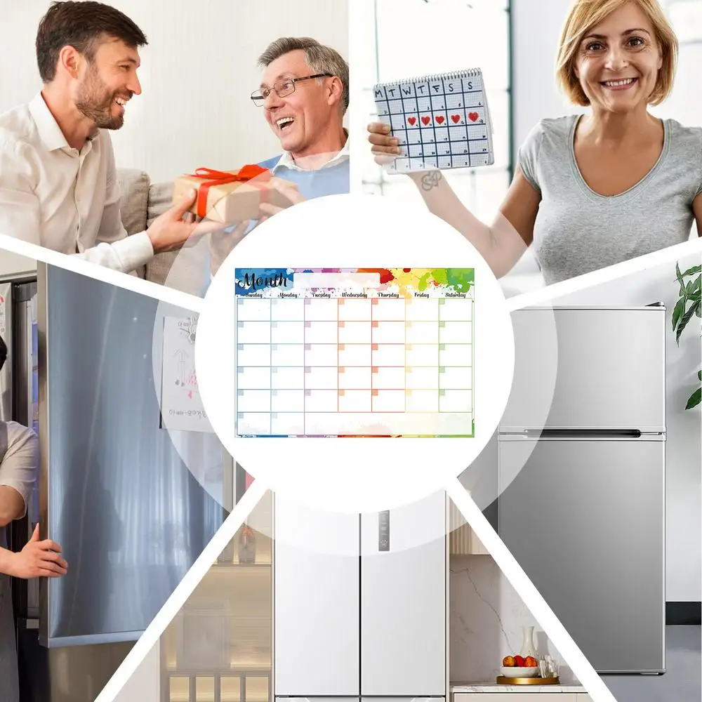Magnetic Dry Erase Calendar 2025 Magnetic Refrigerator Calendar Planner Colorful Design Planning Tool For Classroom Work Area