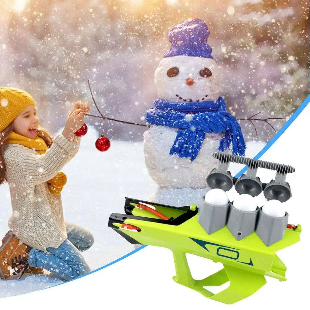 Launcher Snow Toys For Kids Outdoor Maker BlasterThrower With Handle 3 Round Snow Balls Outdoor Interaction Game For Winte