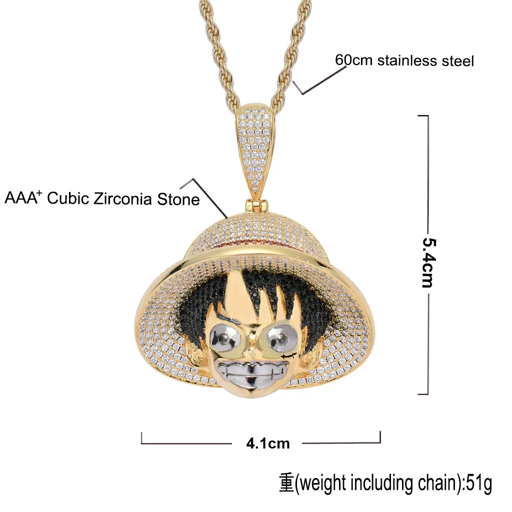 JINAO European and American Style High Quality Ice Cravejado AAA+ Cubic Zircon Necklace&Pendant Jewelry For Gift