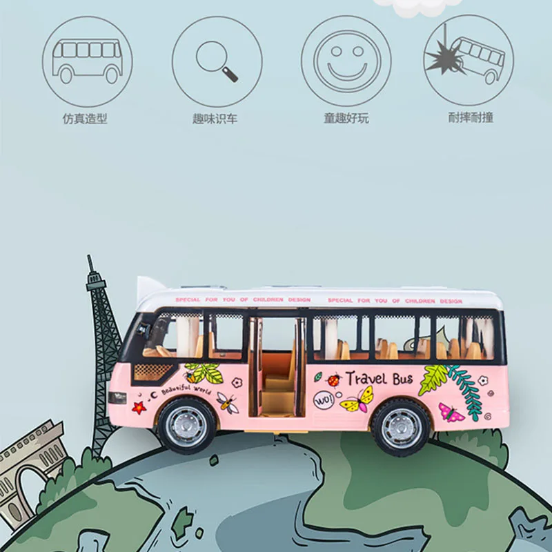 Simulation Inertial Music School Bus Toys Alloy Car Lighting Car Early For Children Educational Toys Singing Toys Interacti D772