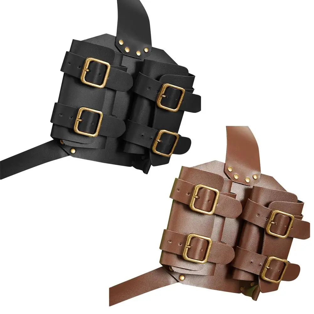 Medieval Retro Sword Shoulder Back Sheath Frog Holder for Adult Men Warrior Costume Rapier Leather Buckle Holster