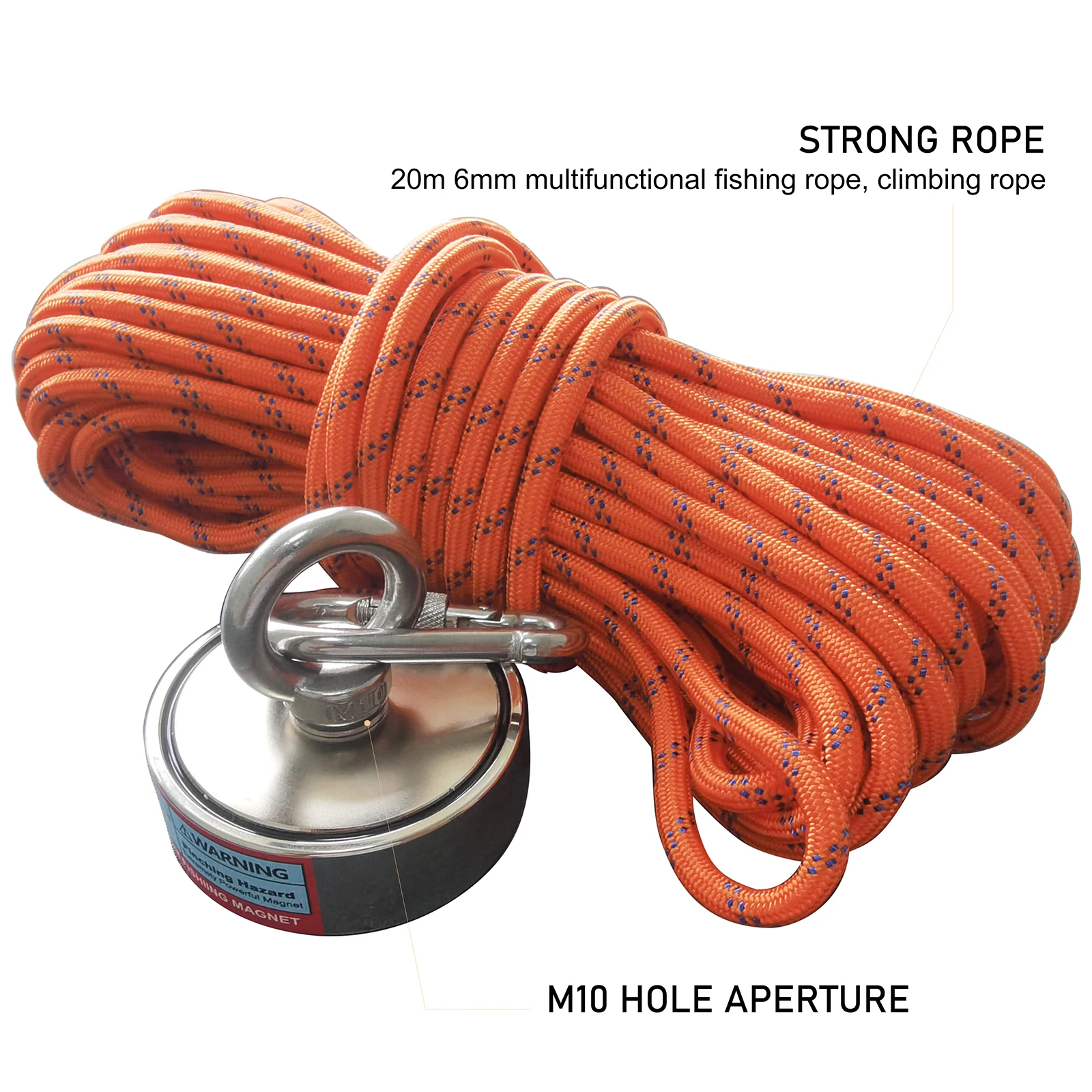 250KG*2 Two Side Salvage Fishing Magnet Set Hook Permanent NdFeB Magnet Outdoor River Fishing Salvage Magnets