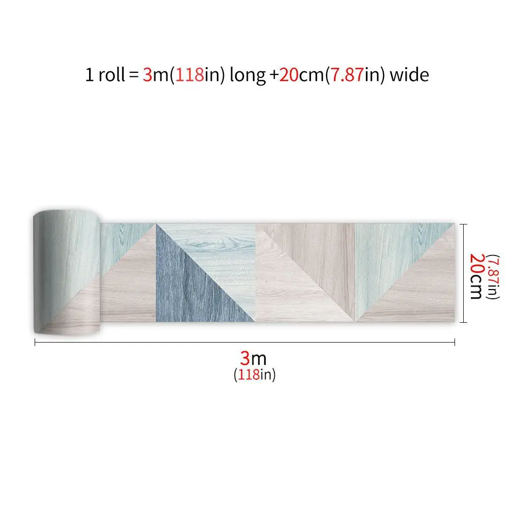 Waterproof PVC Wall Stickers Self Adhesive Wallpaper Kitchen Wardrobe Cabinet Furniture Door Floor Renovation Home Floor Decor