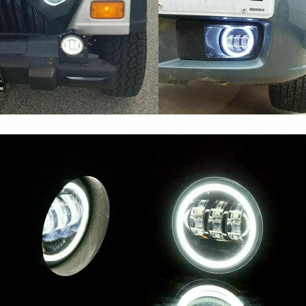 2PCS 4" Led Fog Lights Led Fog Lamps Bulb Projector light Driving Offroad Lamp for 2010-2012 Dodge Journey Jeep Wrangler JK