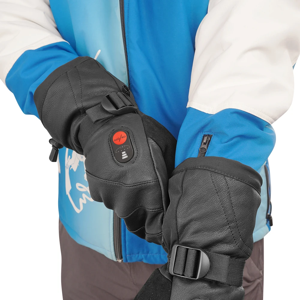 Savior Heat Heated Gloves Ski Mittens Fingers Waterproof Windproof Battery Heated Mitten Gloves Mens Womens Heated Keeping Warm