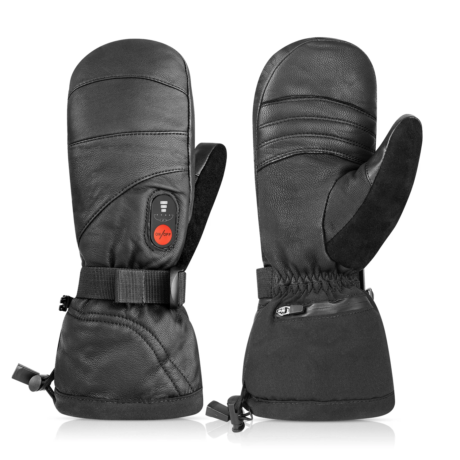 Savior Heat Heated Gloves Ski Mittens Fingers Waterproof Windproof Battery Heated Mitten Gloves Mens Womens Heated Keeping Warm