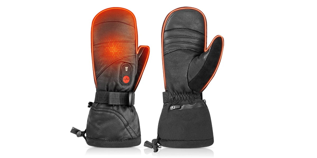 Savior Heat Heated Gloves Ski Mittens Fingers Waterproof Windproof Battery Heated Mitten Gloves Mens Womens Heated Keeping Warm