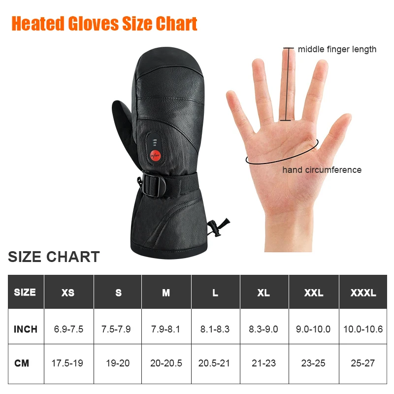 Savior Heat Heated Gloves Ski Mittens Fingers Waterproof Windproof Battery Heated Mitten Gloves Mens Womens Heated Keeping Warm