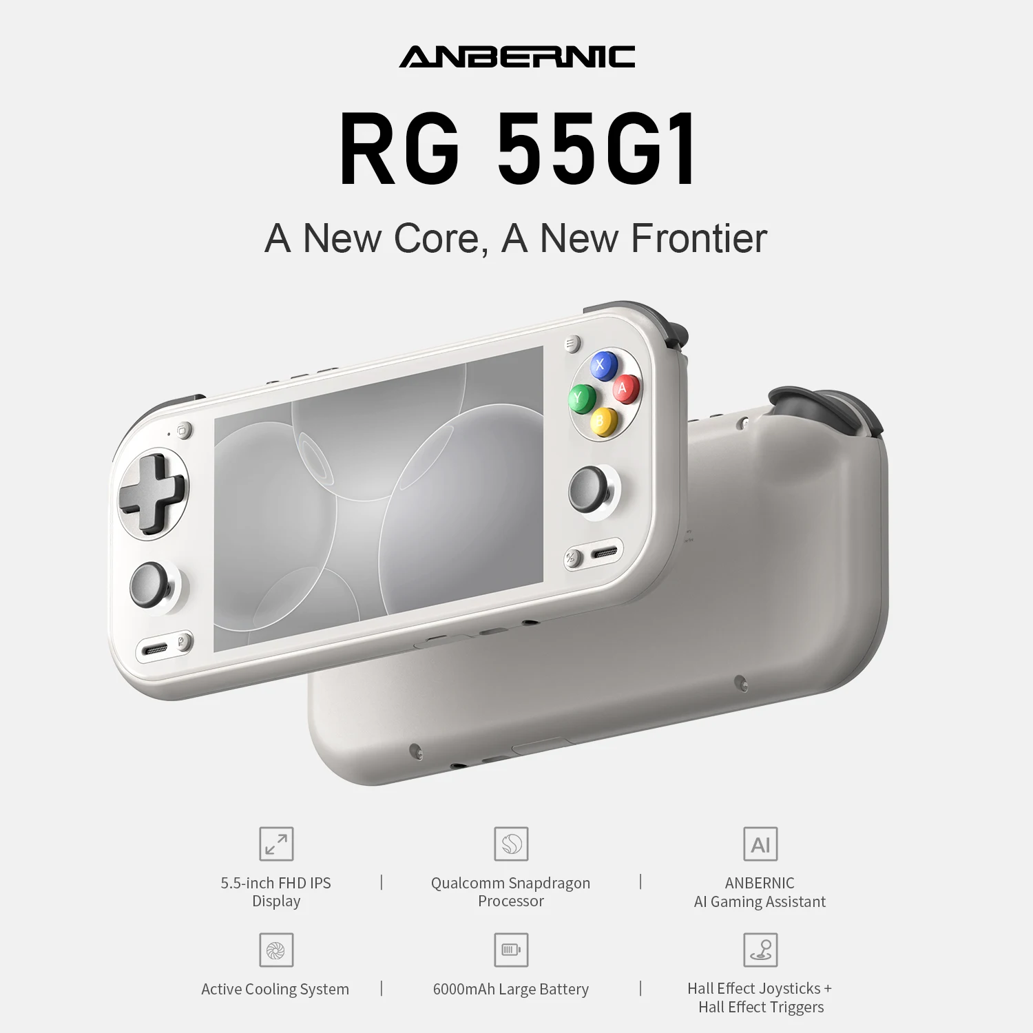 Anbernic RG 55G1 Retro Handheld Game Console 5.5" IPS Android 6000mAh 3D Hall Joystick Trigger AI WiFi RG55G1 Video Games Player