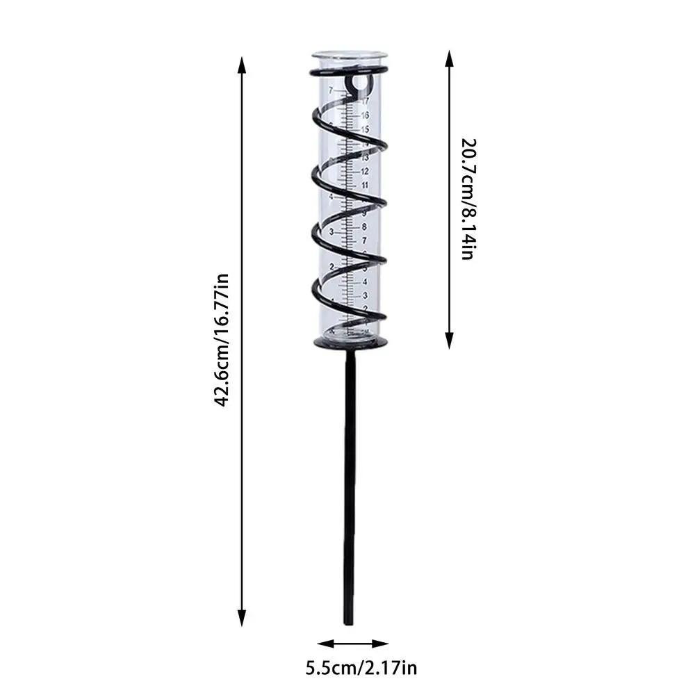 6.69Inch Rain Gauge Outdoor Tube Garden Glass Water Gauge For Rain Water Meter Decorative Stake With Waterproof Large Glass Tube