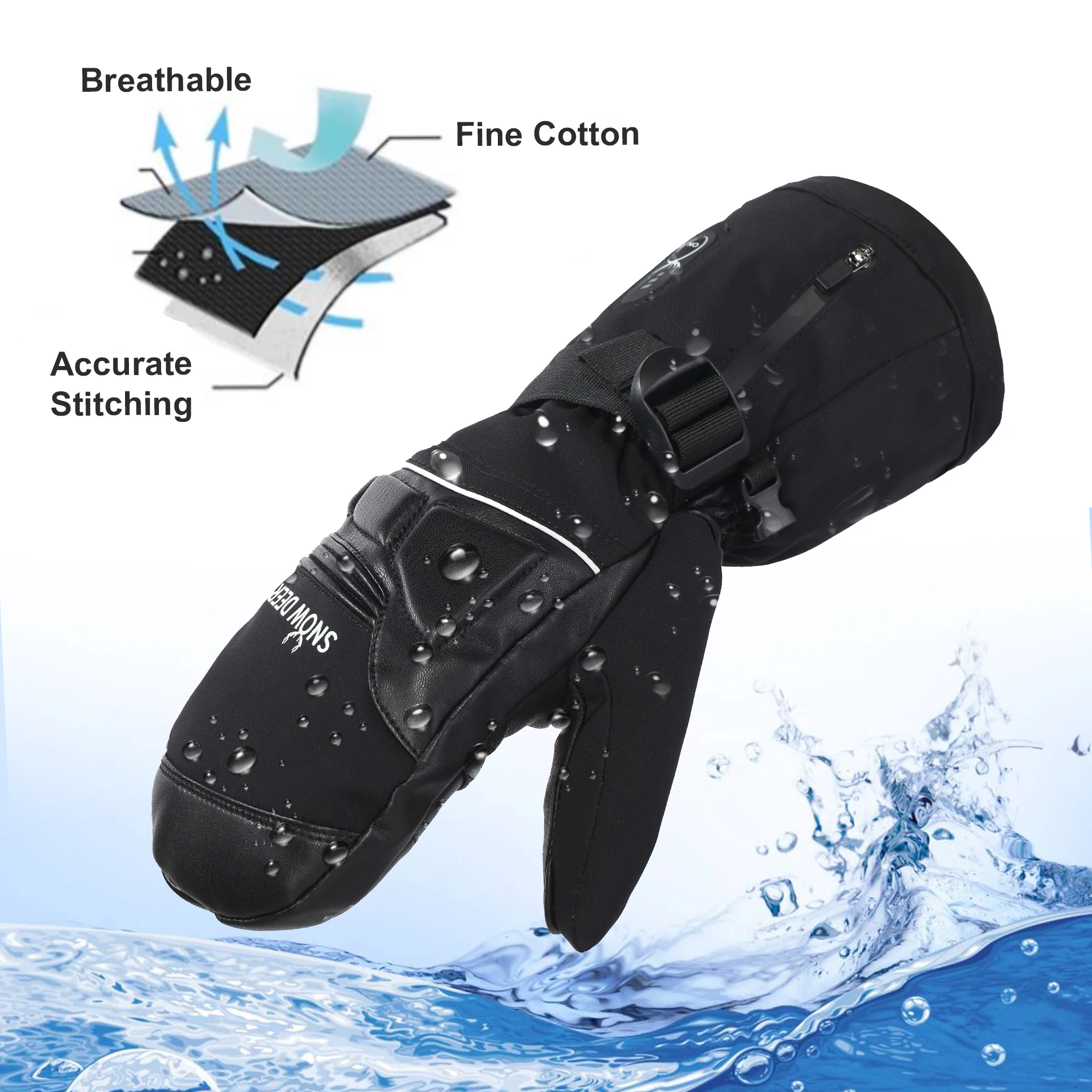 Moto Snowboard Rechargeable Electric Heated Skiing Gloves Leather Heating Gloves With Battery Winter Mittens For Women Men 2022