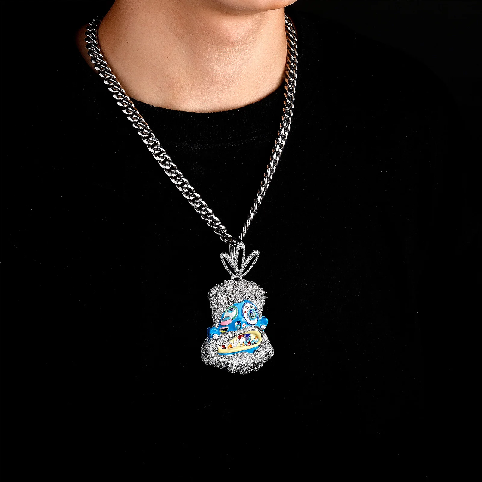 JINAO 2022 NEW European and American style Dripping Oil Pendant High Quality Ice Cravejado Cubic Zircon Can be used 10mm Cuban