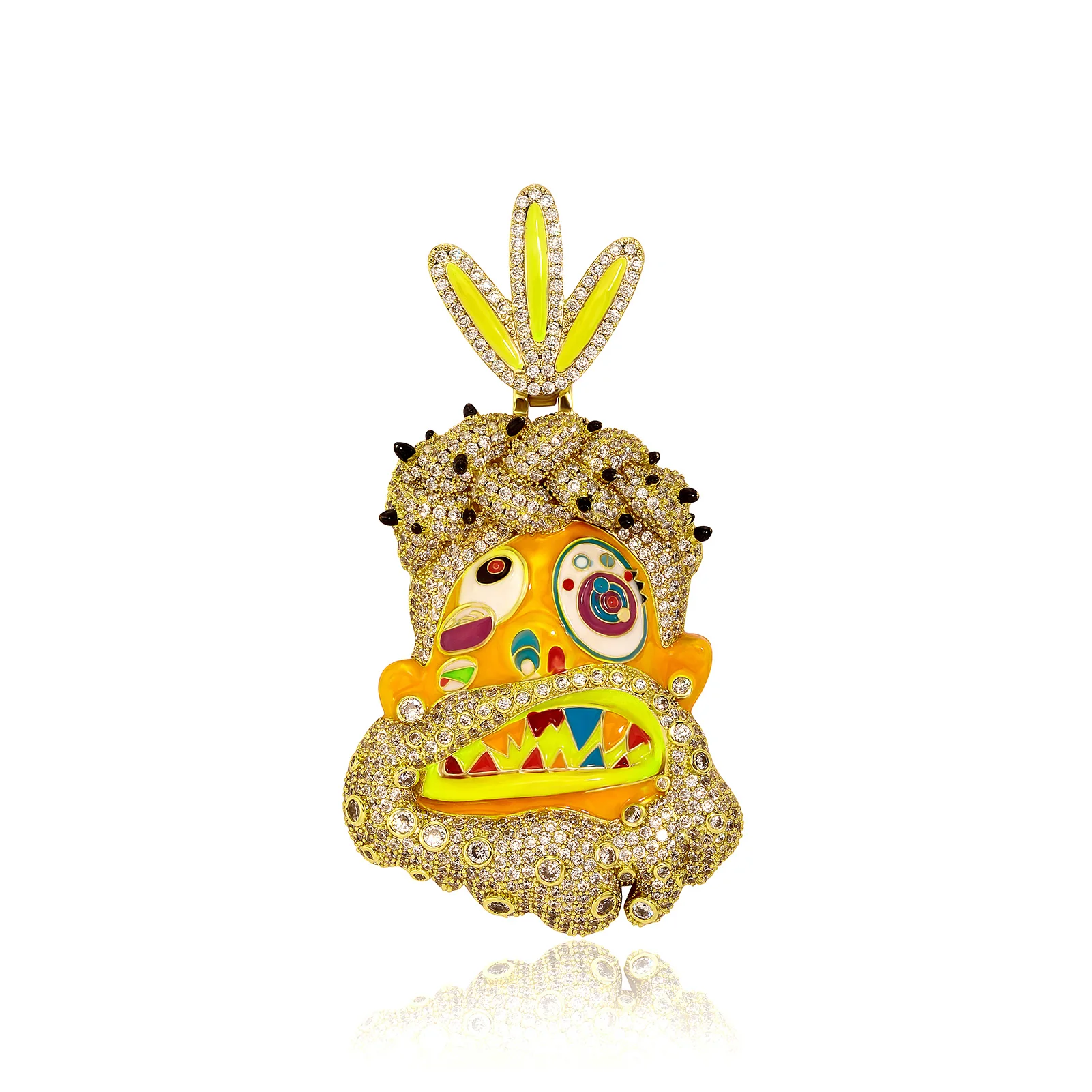 JINAO 2022 NEW European and American style Dripping Oil Pendant High Quality Ice Cravejado Cubic Zircon Can be used 10mm Cuban