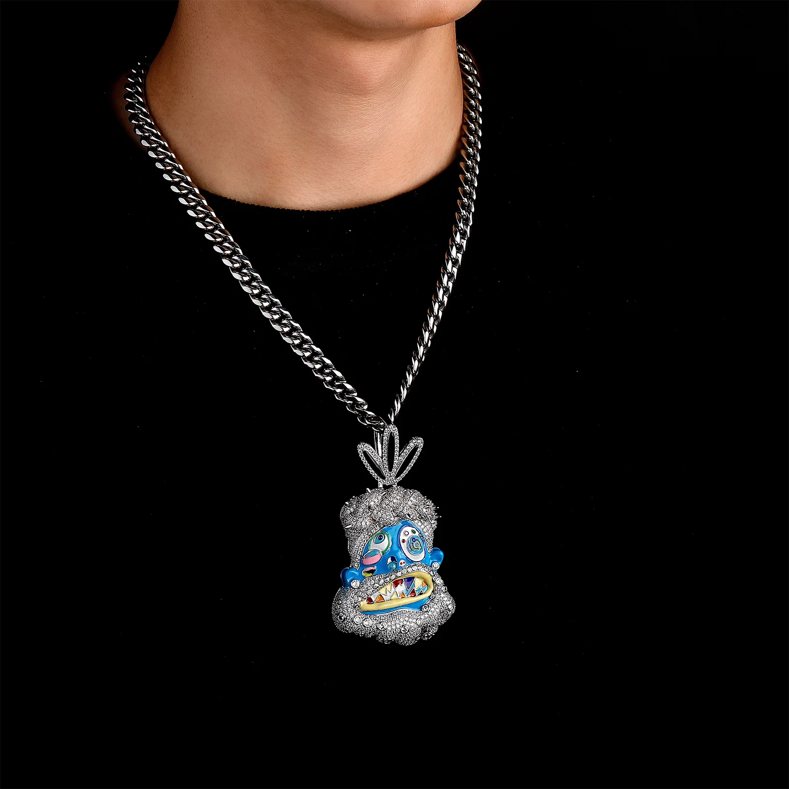 JINAO 2022 NEW European and American style Dripping Oil Pendant High Quality Ice Cravejado Cubic Zircon Can be used 10mm Cuban