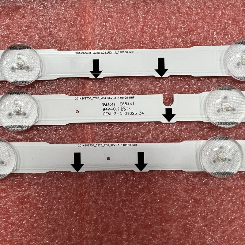 LED Backlight Strip For Samsung UA75H6400 UE75H6400 UE75H6400AW UE75H6470 UE75H6470SS UE75H6475 BN96-30437A 30438A 30439A