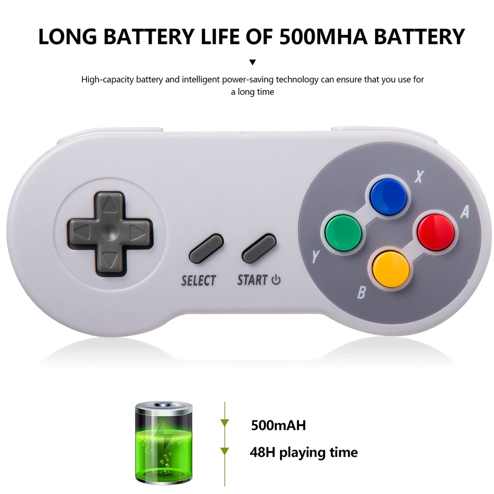2.4 GHz Wireless USB/SNES Controller Joystick for Super NES/SFC Game Console & Windows PC MAC Linux Genesis Raspberry Pi