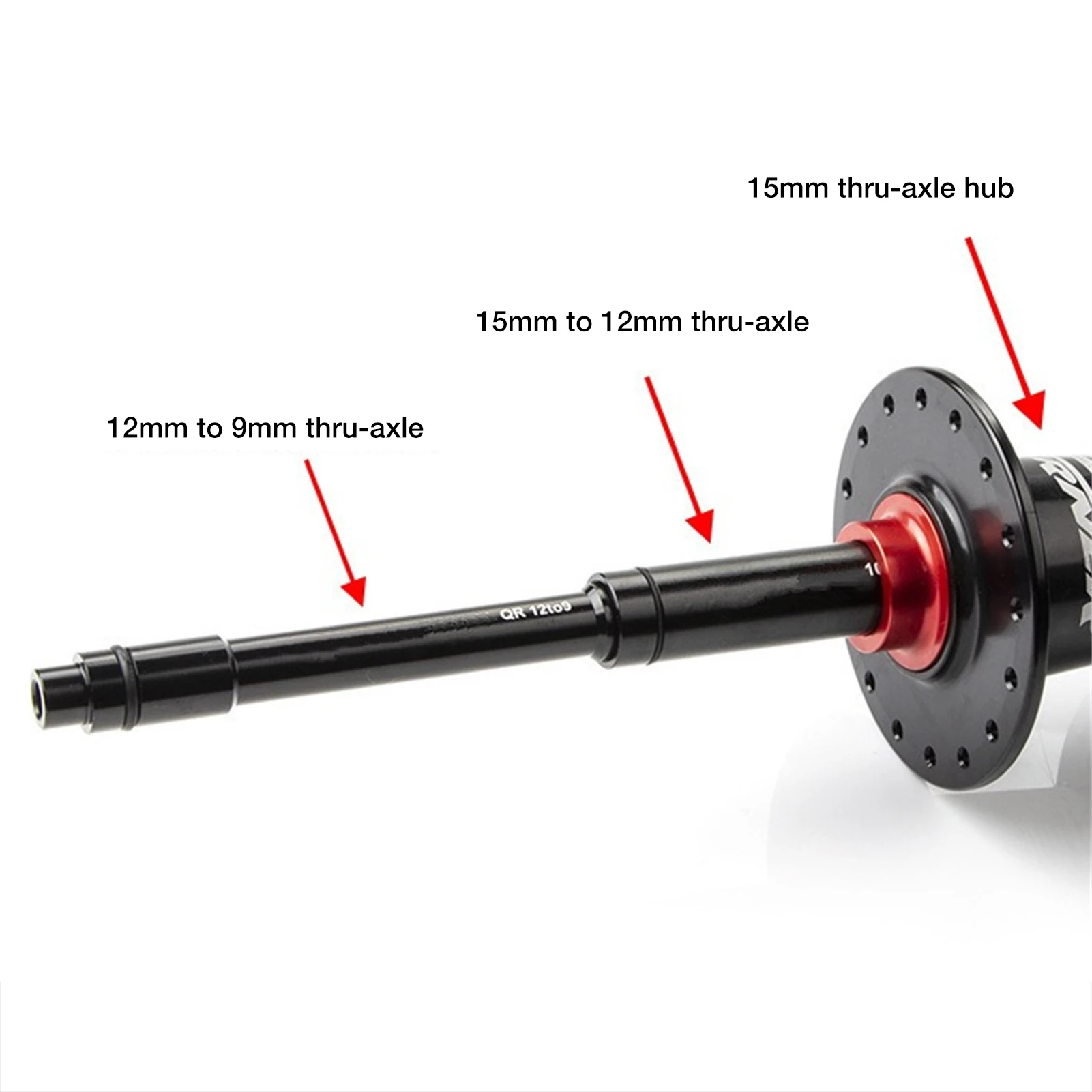 Bicycle Wheel Front 12mm Front Thru To 9mm Thru Quick Release Hub Adapter Conversion For 100mm Mountain Bike
