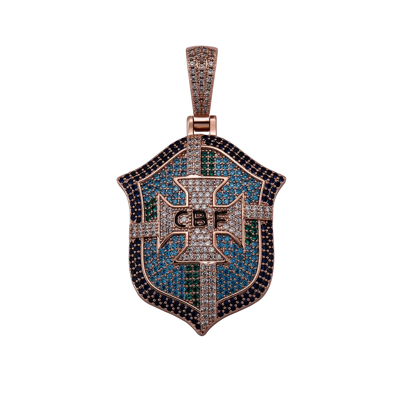 JINAO European and American Style High Quality Ice Cravejado AAA+ Cubic Zircon Necklace&Pendant Jewelry For Gift