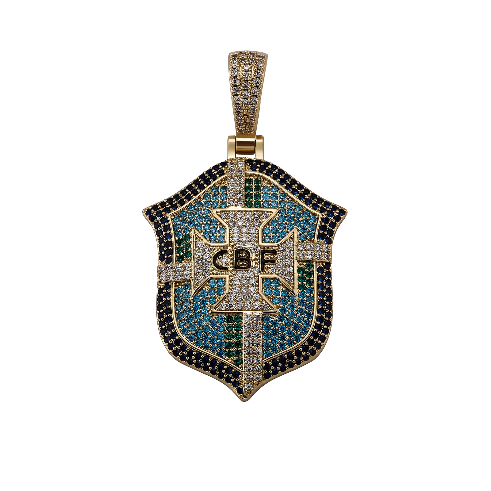 JINAO European and American Style High Quality Ice Cravejado AAA+ Cubic Zircon Necklace&Pendant Jewelry For Gift