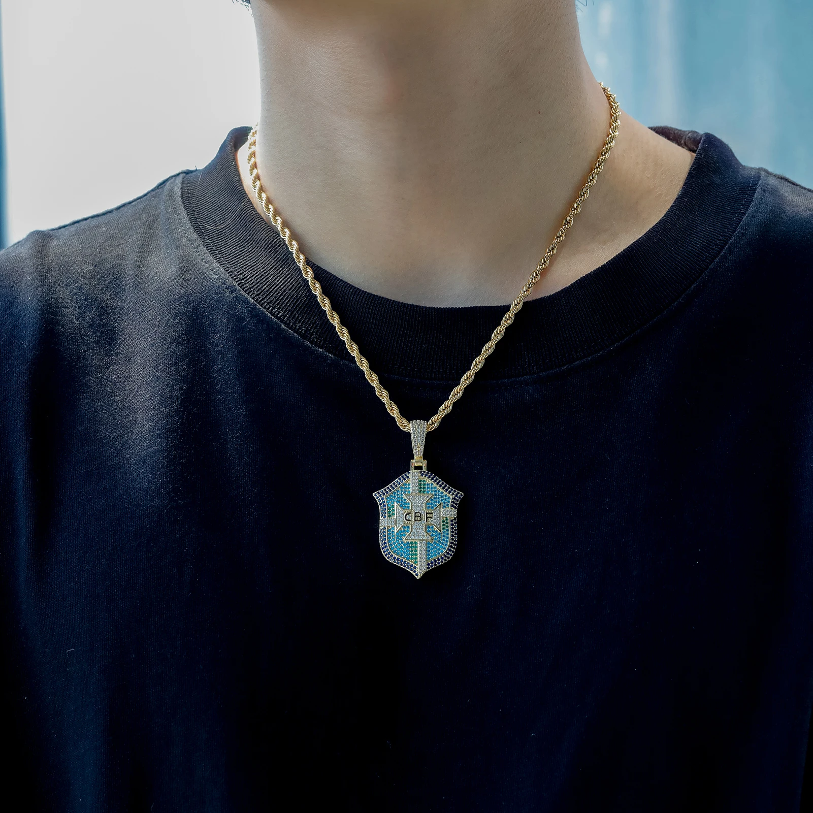 JINAO European and American Style High Quality Ice Cravejado AAA+ Cubic Zircon Necklace&Pendant Jewelry For Gift