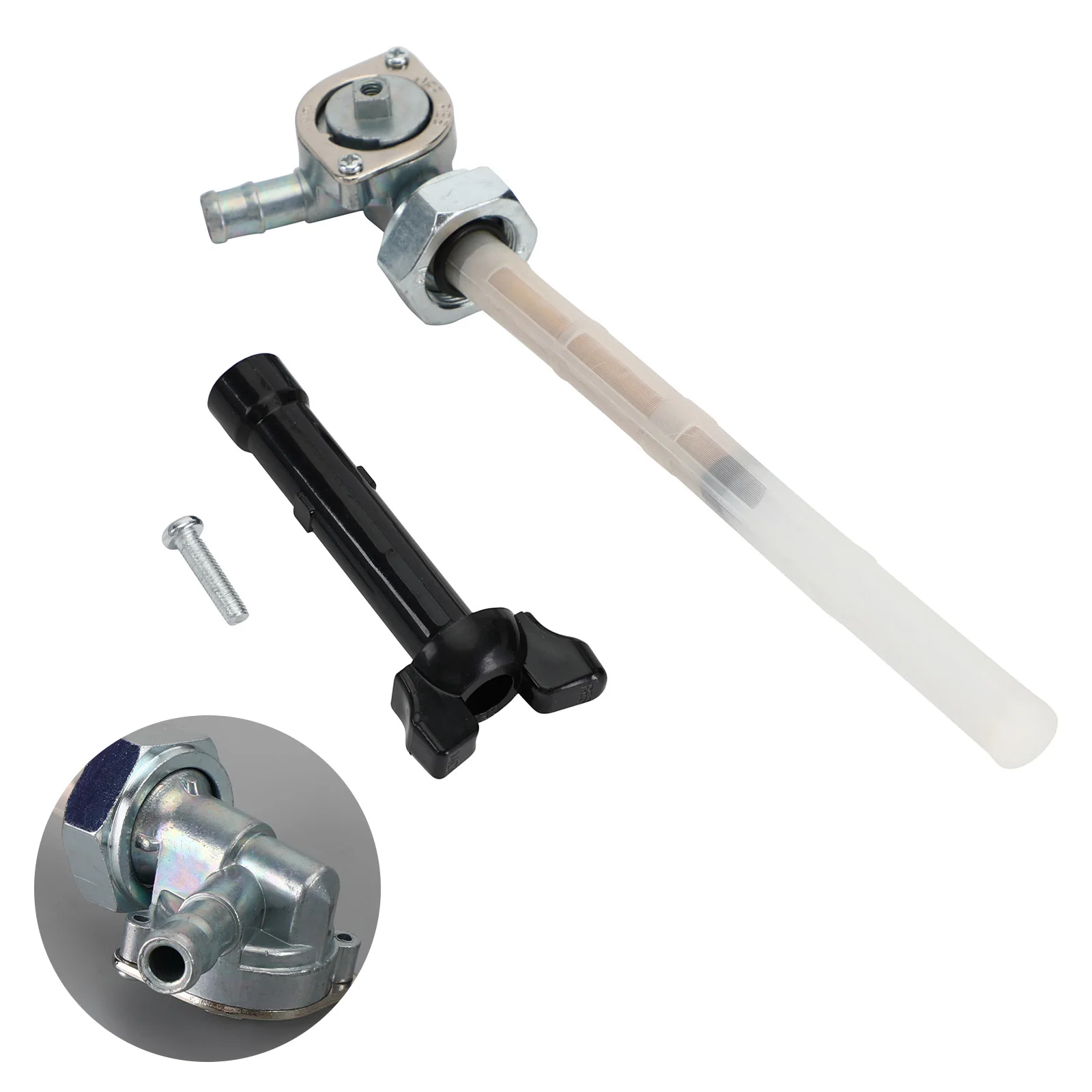 Areyourshop  for Honda Shadow VLX 600 VT600C VT600CD 1999-2007 Fuel Valve Petcock & Lever Screw 16950-MZ8-L23 16963-MZ8-G20