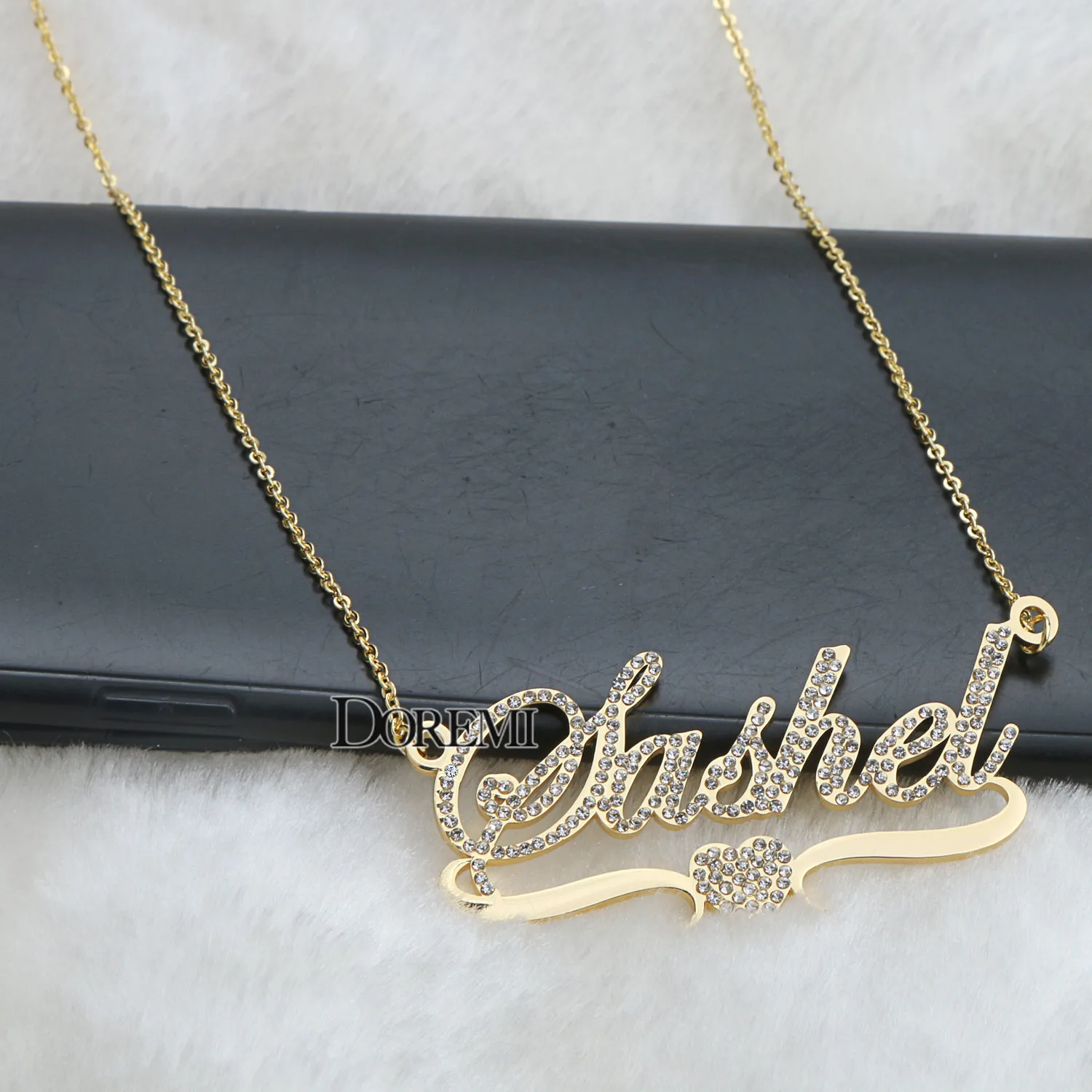 DOREMI 316L Stainlesss Custom Name Necklaces Pendant Letters Necklace for Women Custom Chain Jewelry Children Personalized Gold