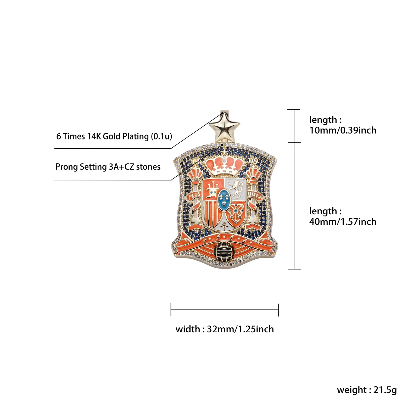 JINAO European and American Style High Quality Ice Cravejado AAA+ Cubic Zircon Necklace&Pendant Jewelry For Gift