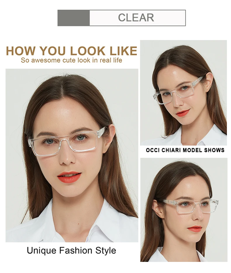 OCCI CHIARI Stylish Reading Glasses Women Luxury Brand Square Presbyopia Eyeglasses Frames Female Reader Glasses 1 1.5 2 2.5 3