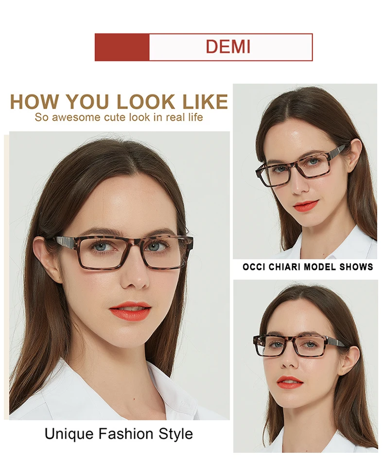 OCCI CHIARI Stylish Reading Glasses Women Luxury Brand Square Presbyopia Eyeglasses Frames Female Reader Glasses 1 1.5 2 2.5 3
