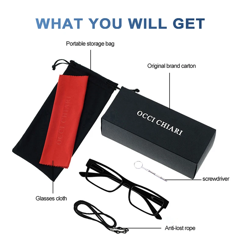 OCCI CHIARI Stylish Reading Glasses Women Luxury Brand Square Presbyopia Eyeglasses Frames Female Reader Glasses 1 1.5 2 2.5 3
