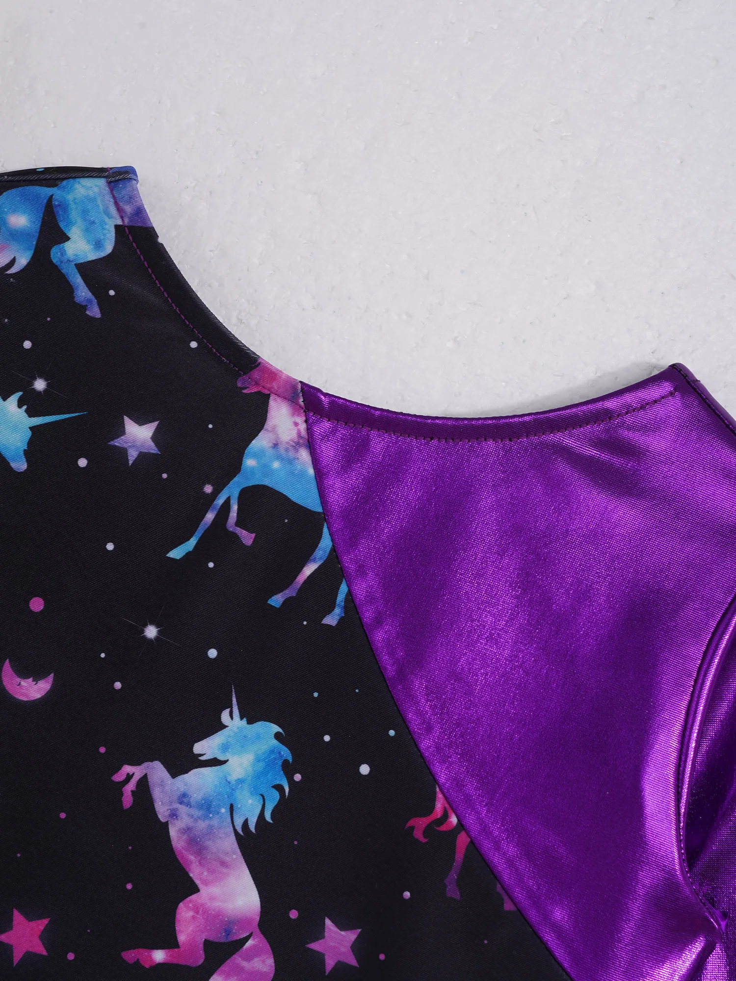 Kids Girls Long Sleeves Cartoon Print Sports Gymnastics Workot Bodysuit Choldren Patchwork Ballet Dance Leotard Jumpsuit Romper