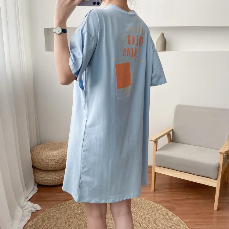 Mom Pregnant Summer Breastfeeding T-shirt Short Sleeve O-neck Printing Nursing Tops Pregnant Women Outer Clothes For Postpartum