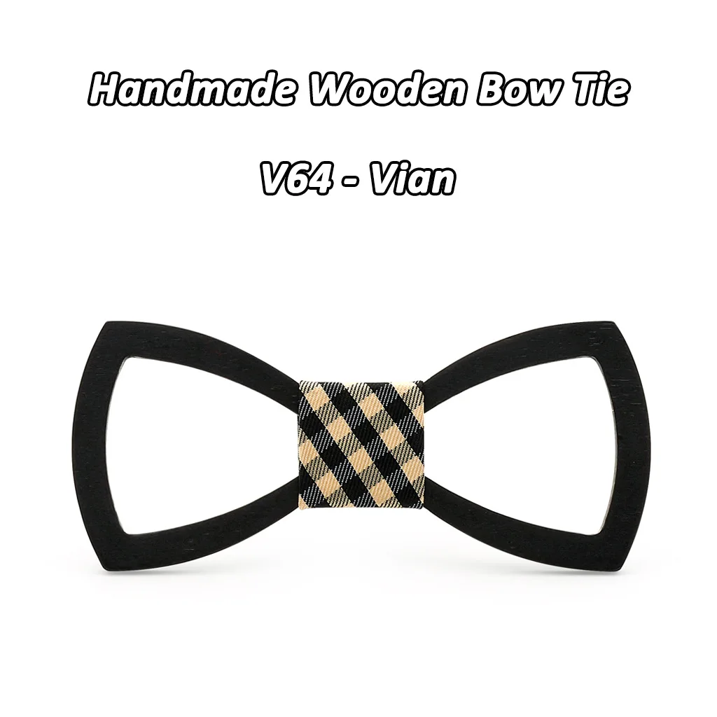 SOMESOOR Black Floral Wood Bow Ties Fashion Butterflies Shirt Bowknots Wedding Suit Accessories Party Krawatte For Men Gifts