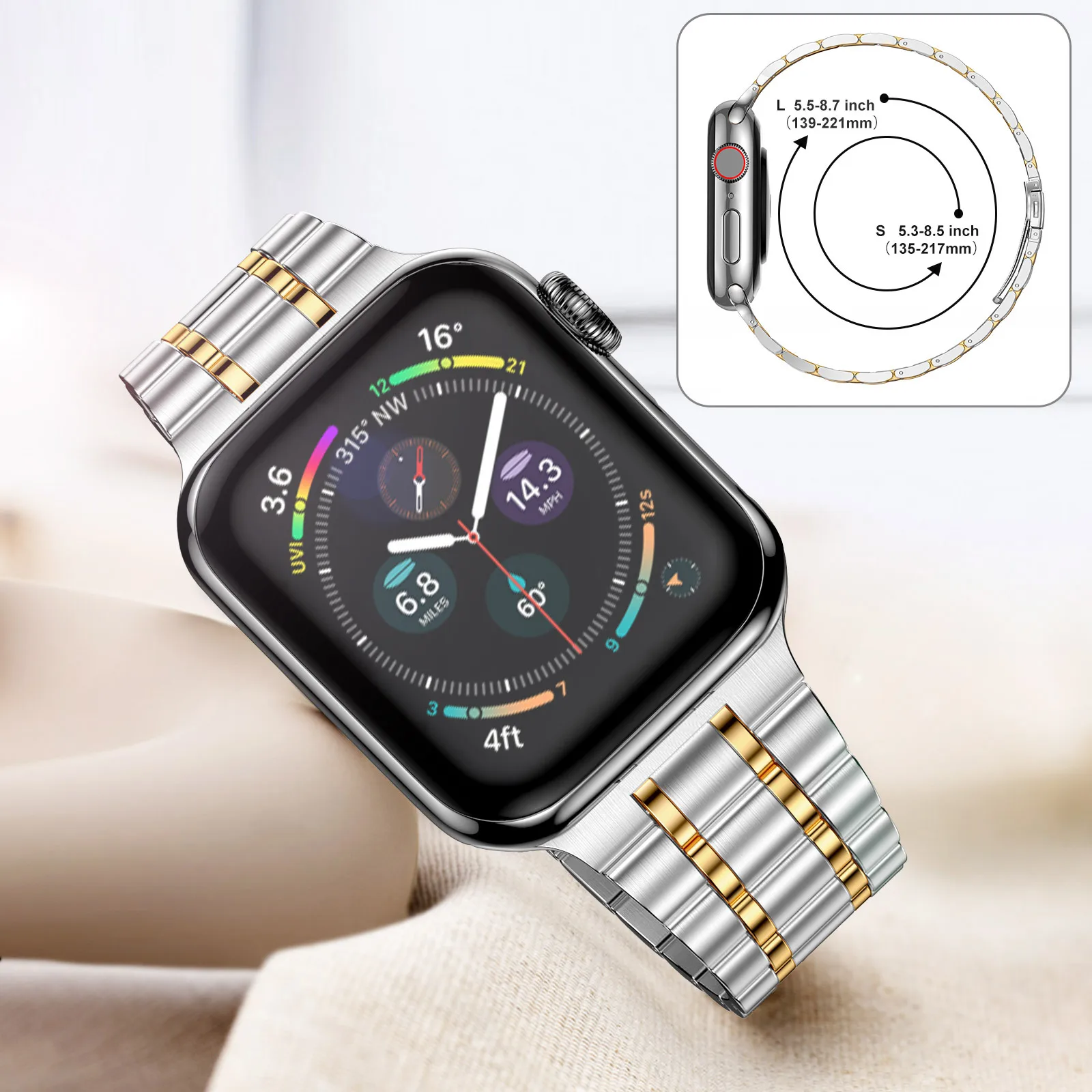 Stainless Steel Strap for Apple watch band 44mm 40mm 45mm 41mm 42mm 38mm 3 4 5 6 SE 44 mm Metal bracelet iWatch Series 7 45 mm